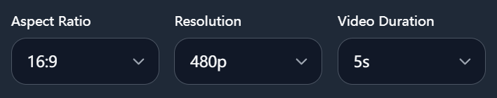 Select Video Generation Settings